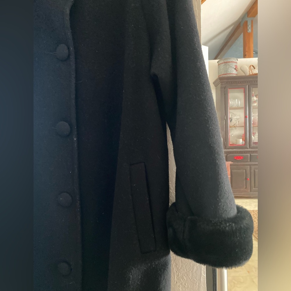 Vintage Albert Nipon Studio Wool & Real Fur Coat … - image 4